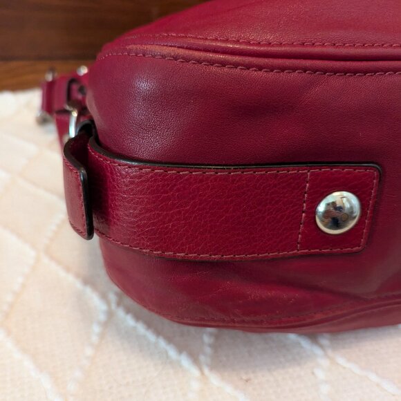 Coach  Zoe Hobo Red Leather Shoulder Bag - Picture 8 of 12